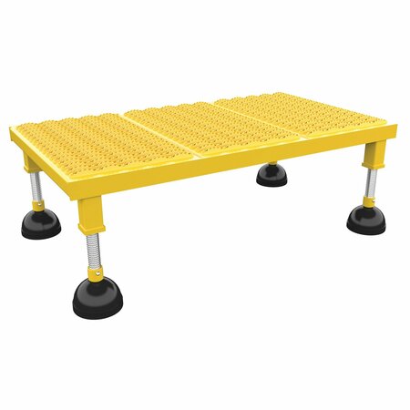 VESTIL Portable Adjustable Stand 19" x 36" Low Serrated Yellow Powder Coat PAHW-L-1936